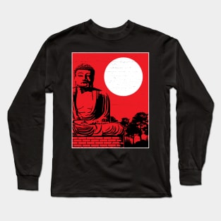 Asian Buddha Design Long Sleeve T-Shirt